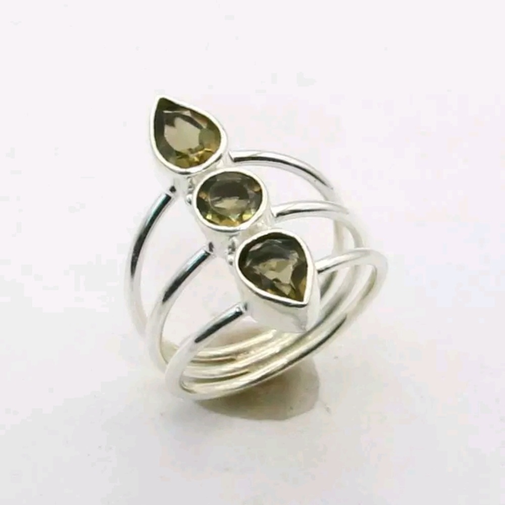 Handmade Smoky Quartz Silver Ring size 7